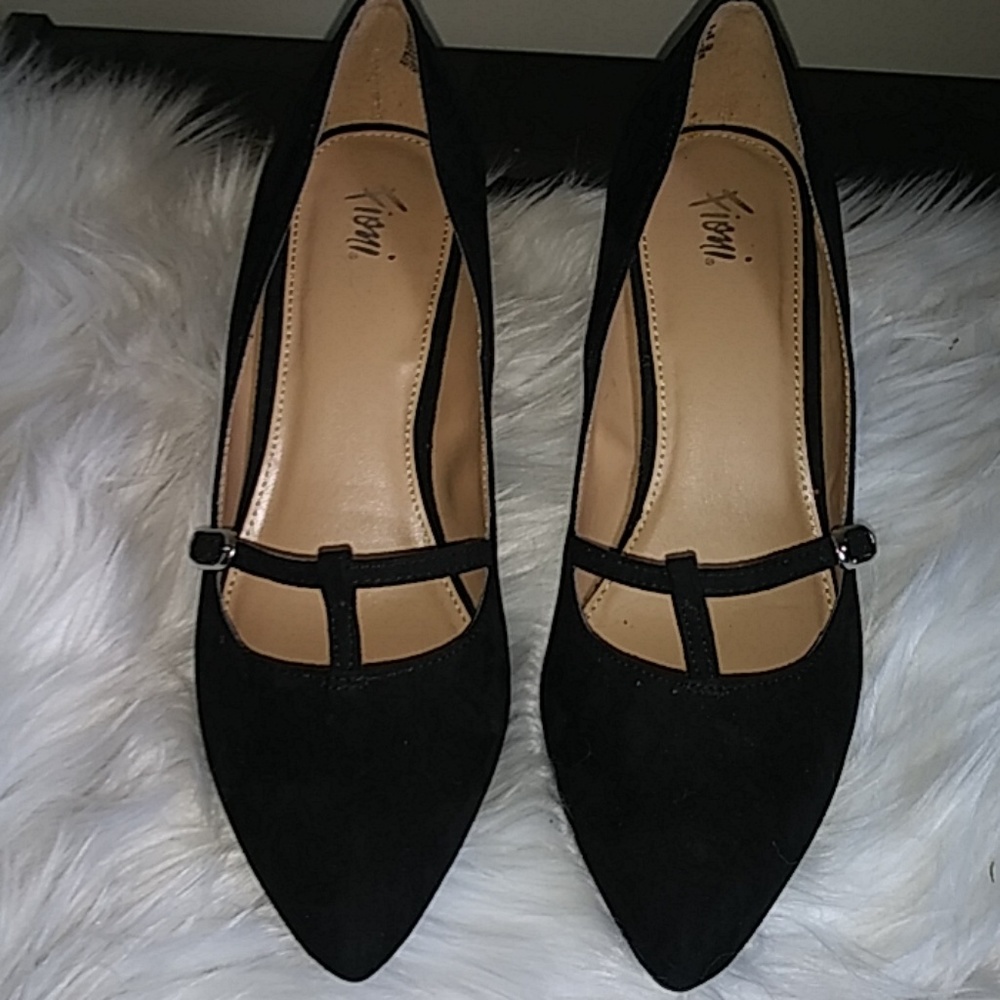 Fioni faux black suede 3 inch heel